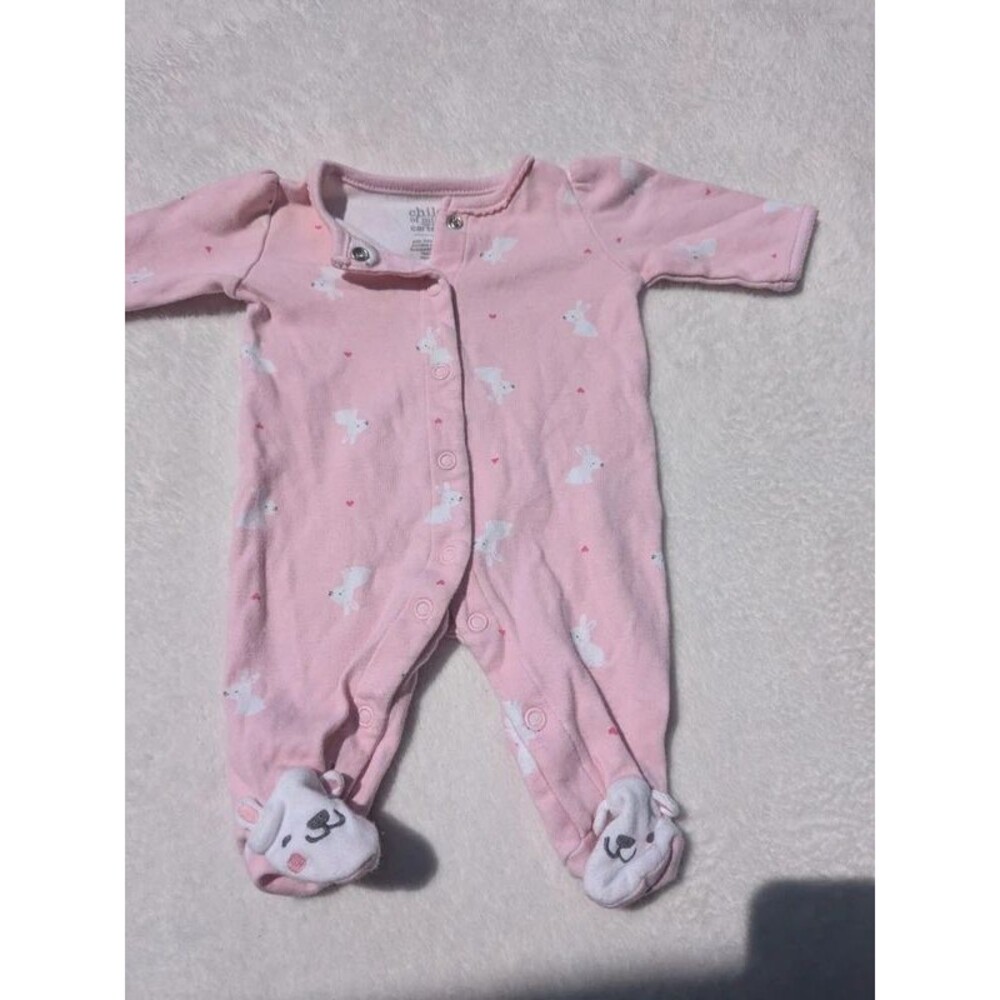 Carter’s Child of Mine Pink Bunny Footed Sleeper – Newborn